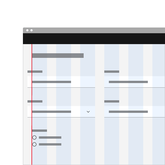 Do not align field text to the grid and hang the field in the gutter.